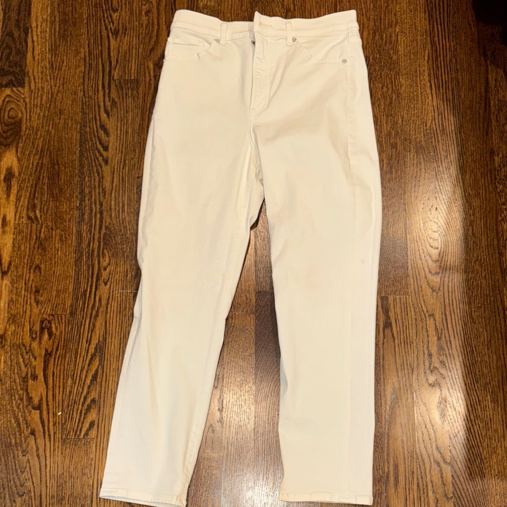 Cream Straight-Leg Pants